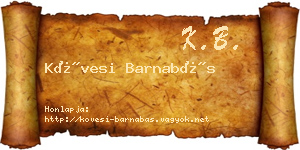 Kövesi Barnabás névjegykártya