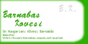 barnabas kovesi business card