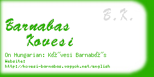 barnabas kovesi business card